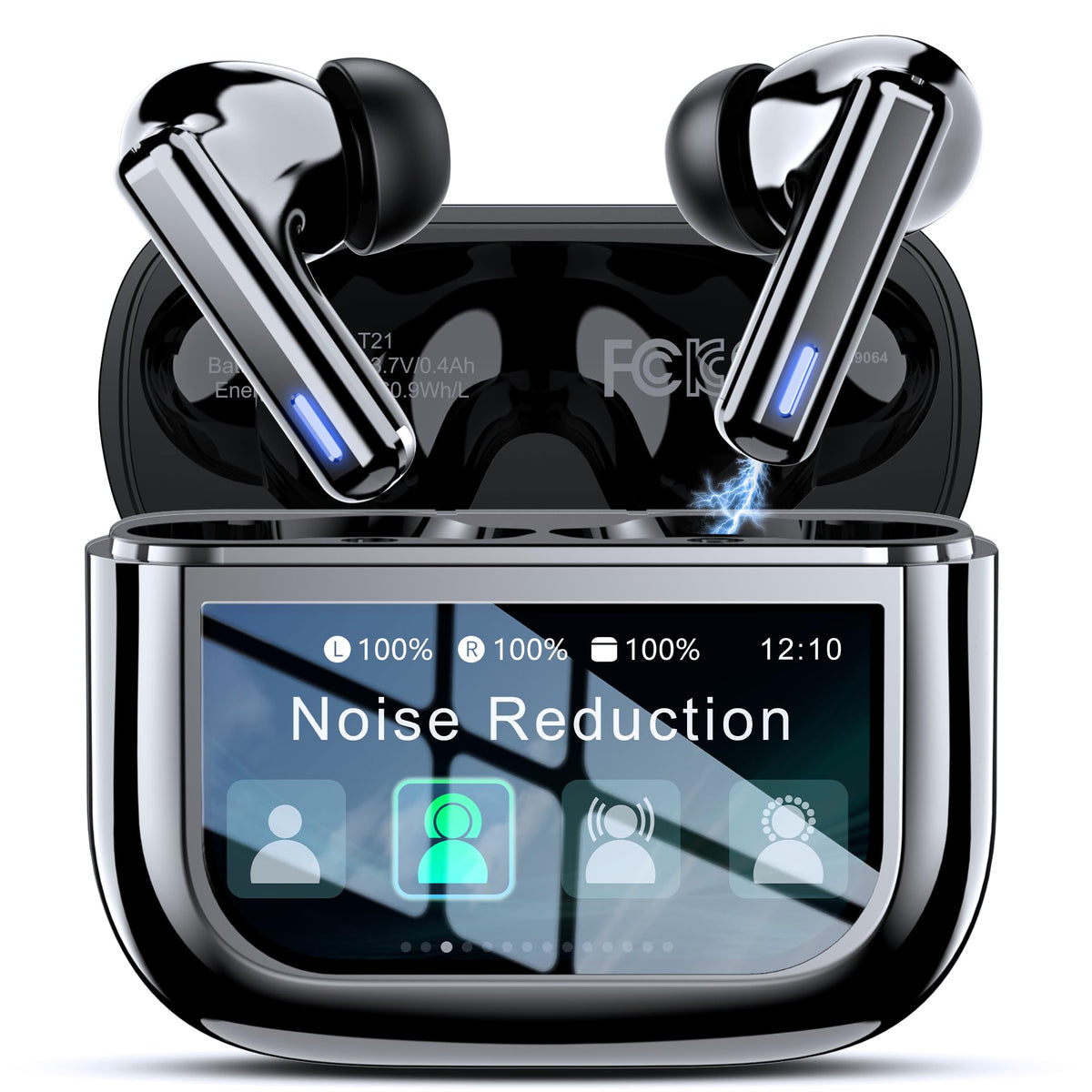 ZIUTY wireless earbuds case front view for portable charging on the go.
