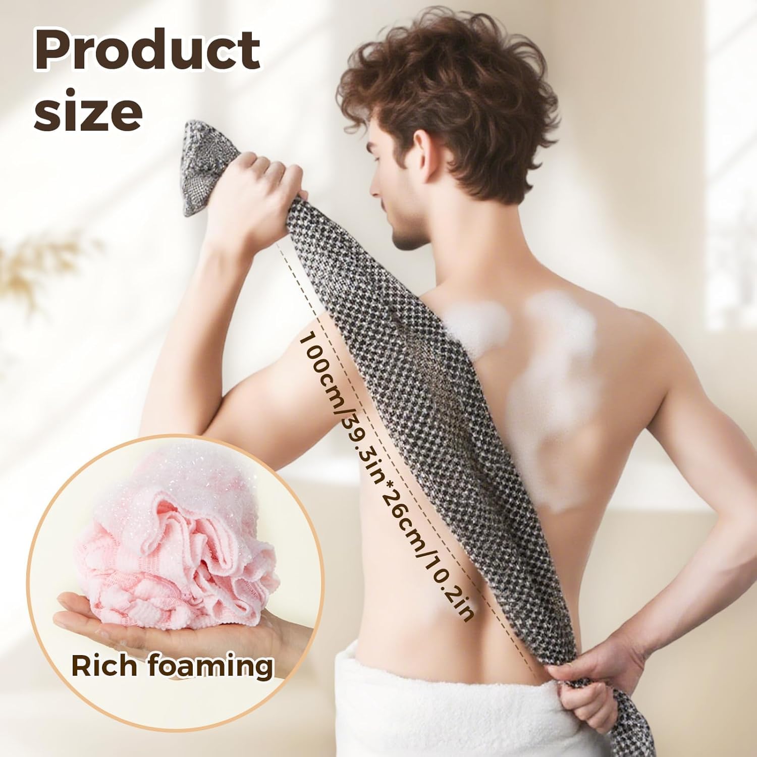 Dual-texture side for gentle cleansing and deeper exfoliation on the ZIVWAGX towel