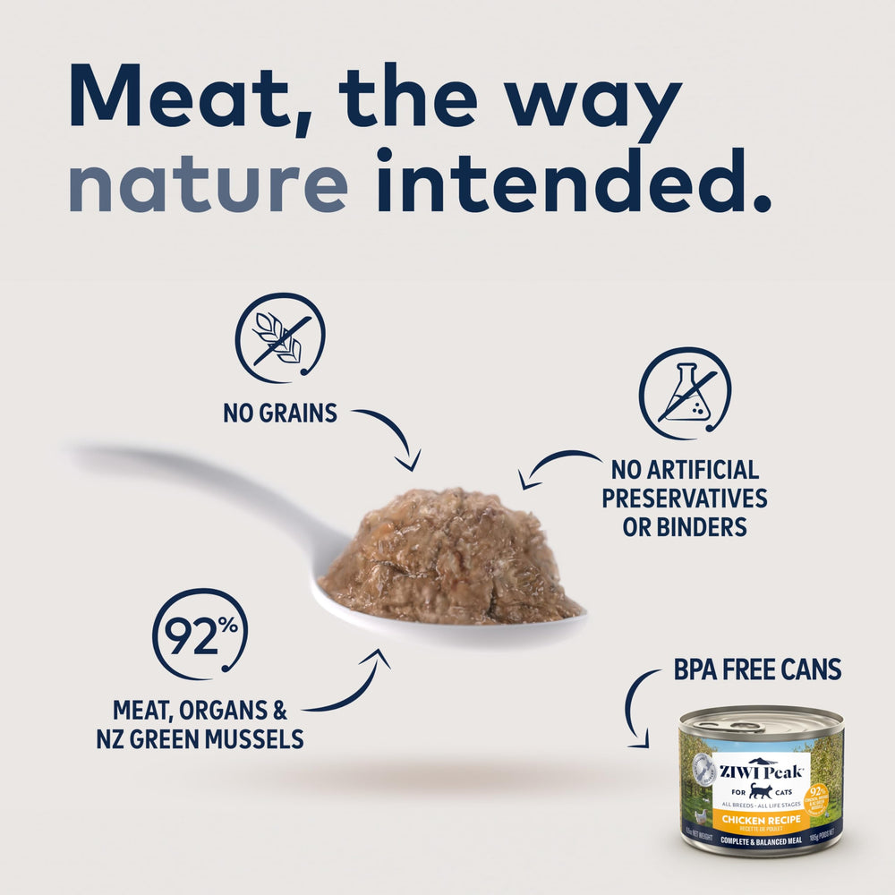 ZIWI Chicken Recipe ingredients label highlights natural, grain-free formula
