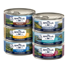 ZIWI Peak wet cat food beef can showing premium protein for active cats.