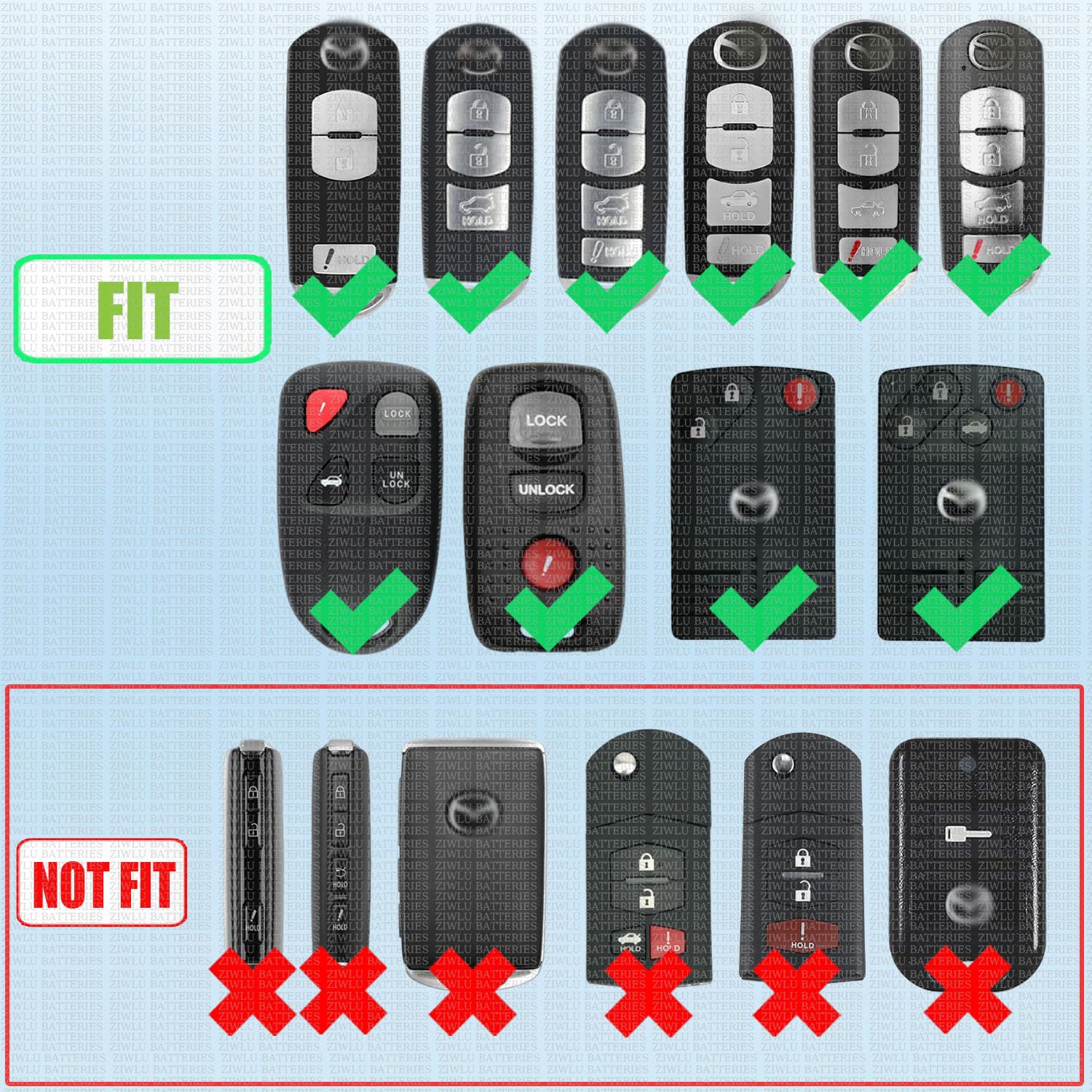 ZIWLU key fob installation tool included enables easy non-scratch battery swap