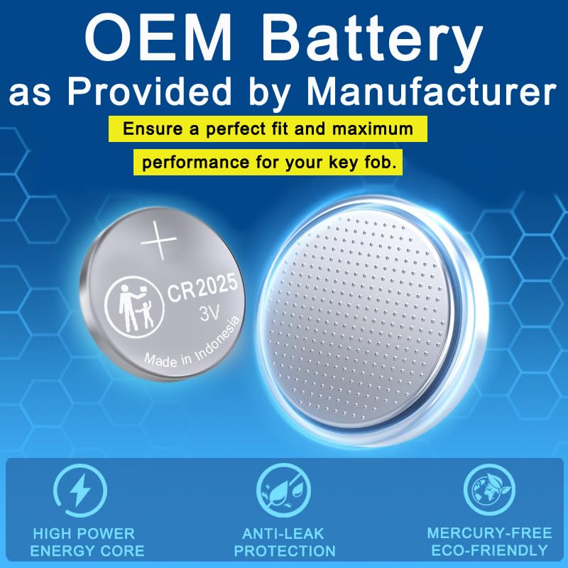 ZIWLU original OEM CR2025 battery ensures plug-and-play Mazda fob performance
