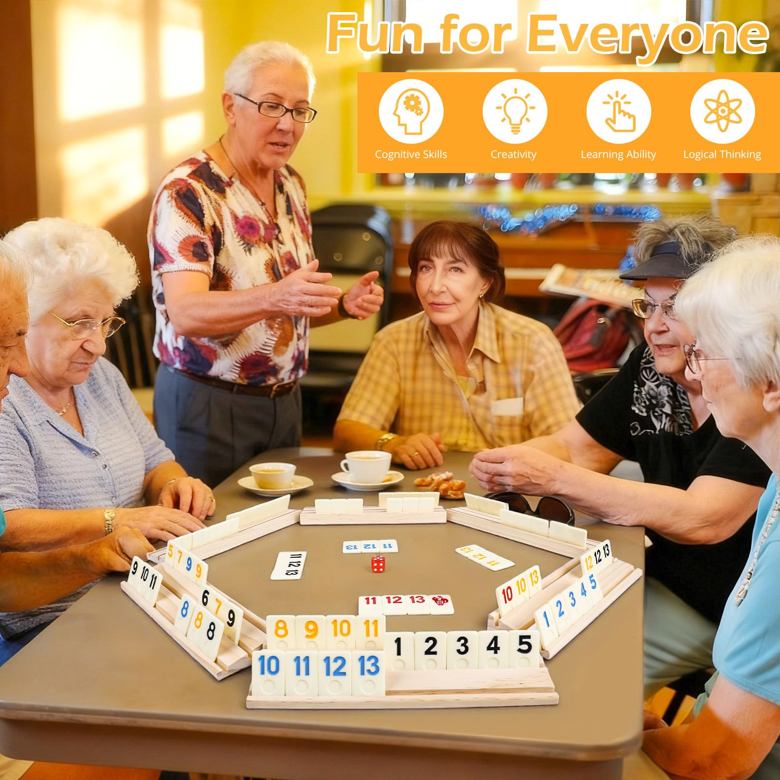 ZIXCARE Rummy Cube dice included to spice up game setups.