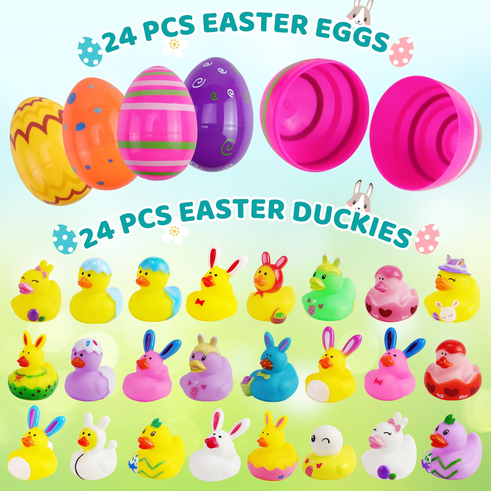 ZIZICG printed Easter eggs with duck designs for egg hunts