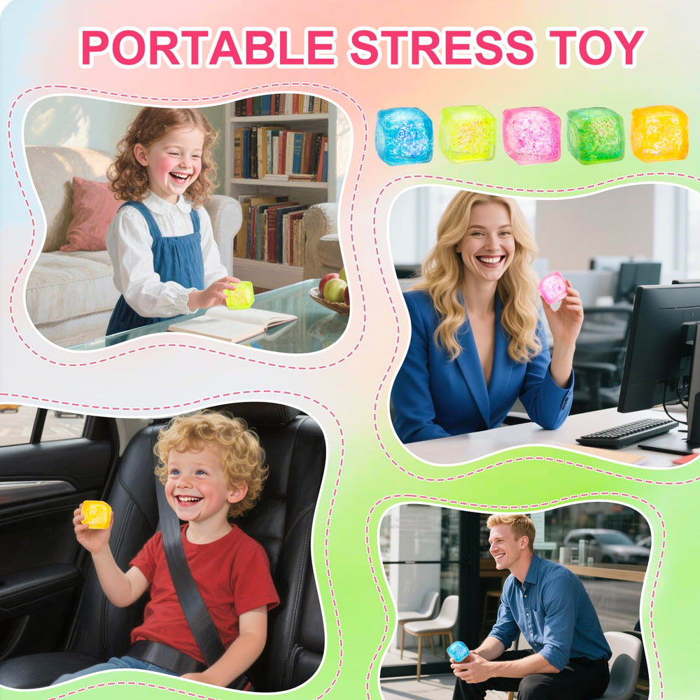 ZJDL Stress Cube squishy travel-friendly fidget toy for focus.