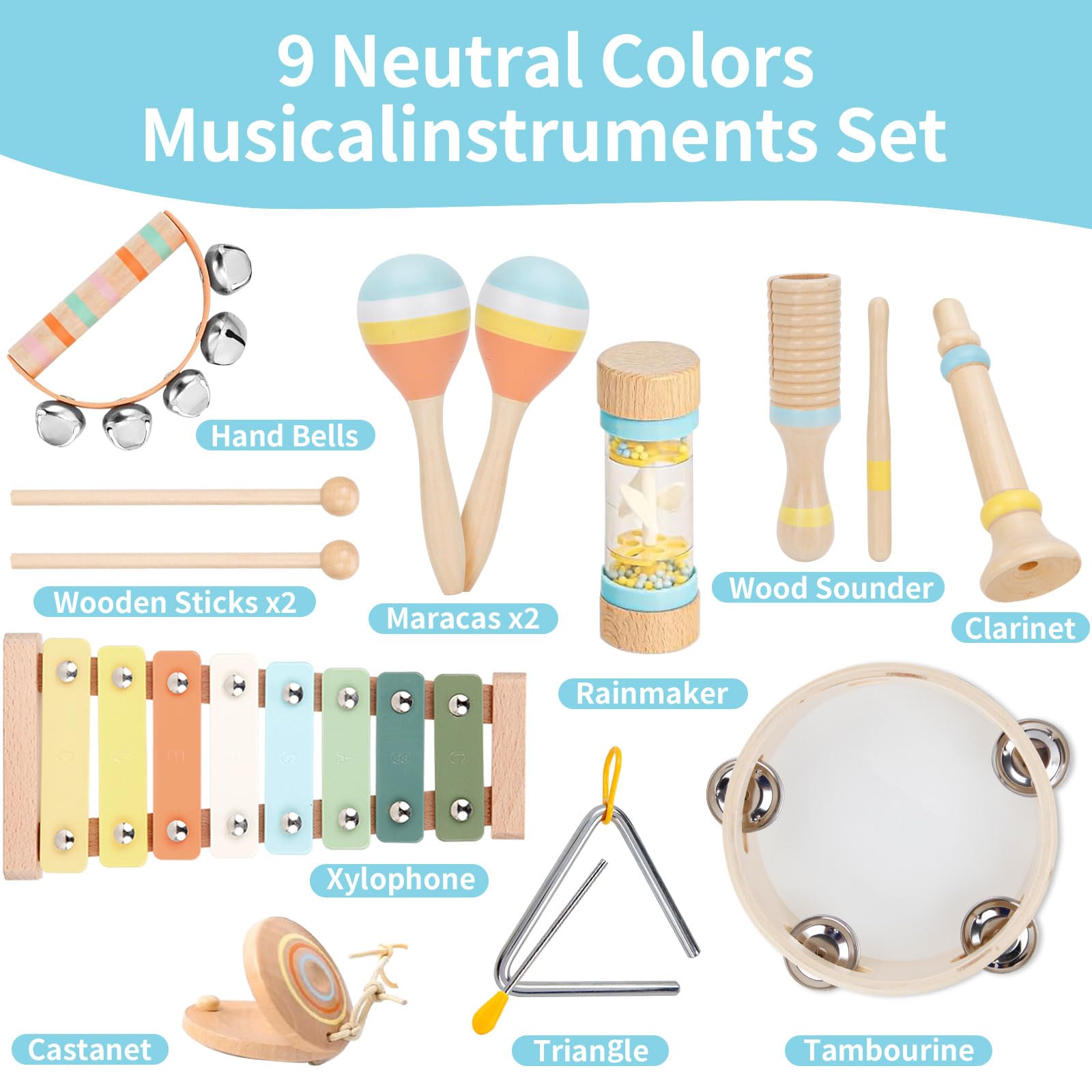 ZJEFUNS hand bells with easy grip for fine motor skill development