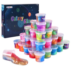 ZJOFP Galaxy Slime Kit 30-Pack with vibrant colors for party favors and sensory play