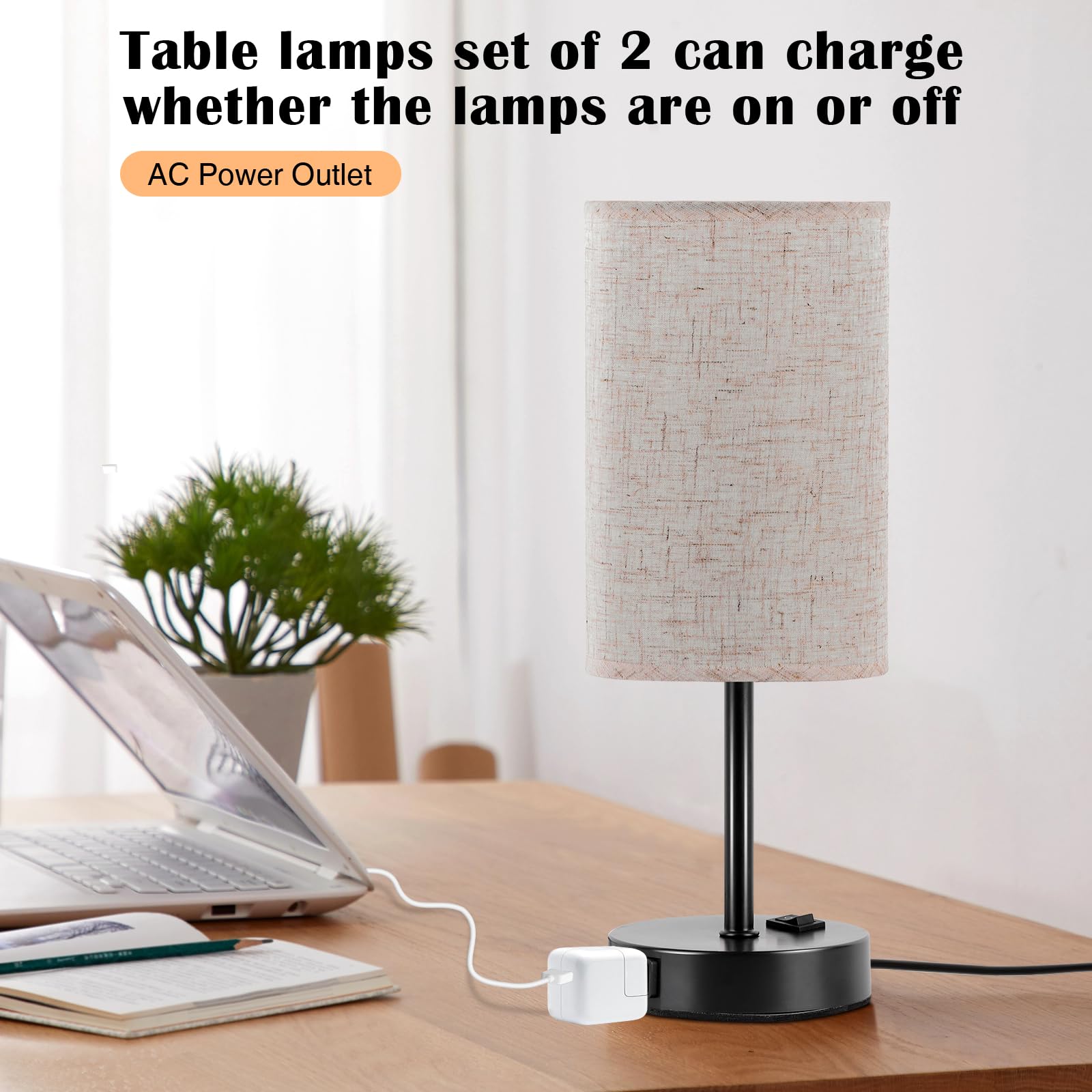 ZJOJO 2-pack table lamps with sturdy bases for durable daily use