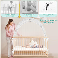 Zkaitoy crib tent close-up mesh showing breathable material.