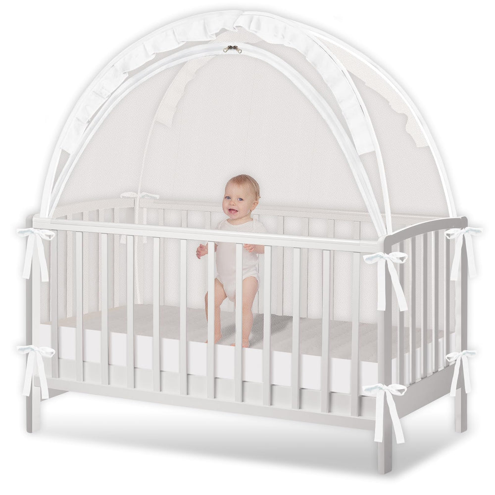 Zkaitoy crib tent pop-up auto-opening for quick setup and secure space.