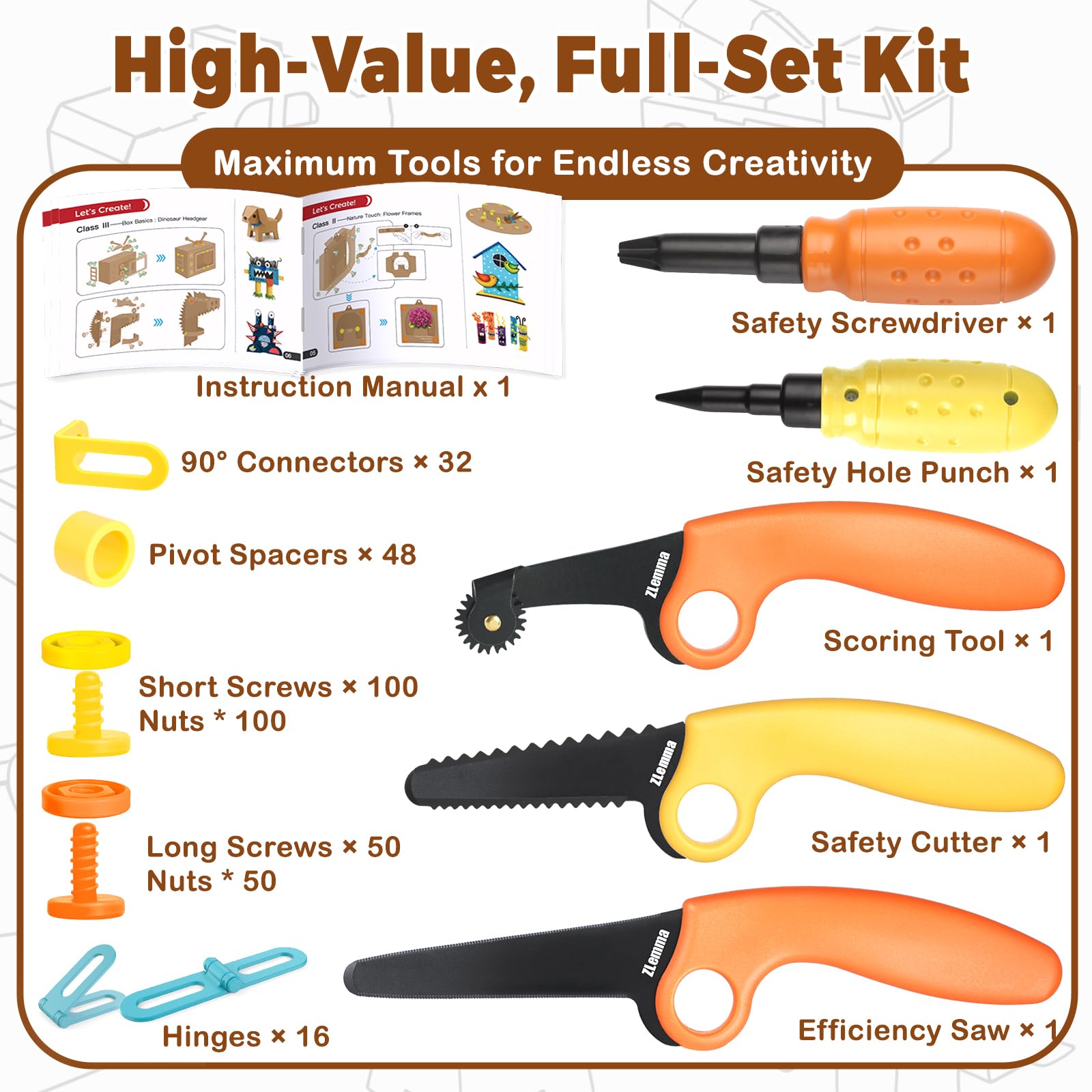 ZLemma Cardboard Kit grip ring design provides a safe, comfortable hold