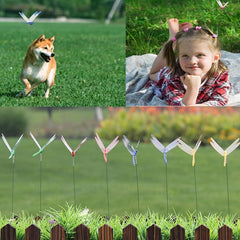ZLMC dragonfly clip with green wings livens fences and garden corners.