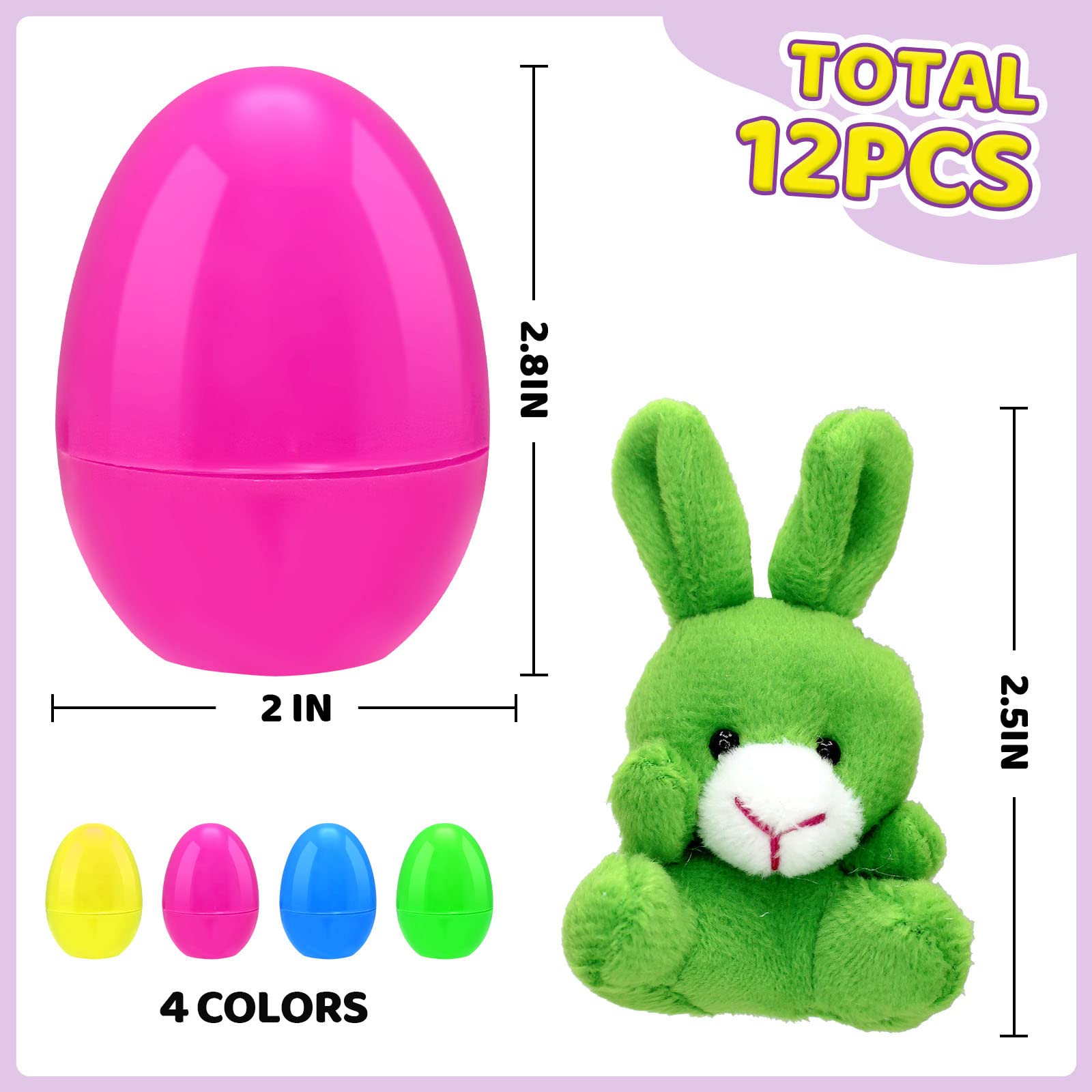 ZMCINER hard plastic eggs are reusable and odor-free for many Easter seasons.