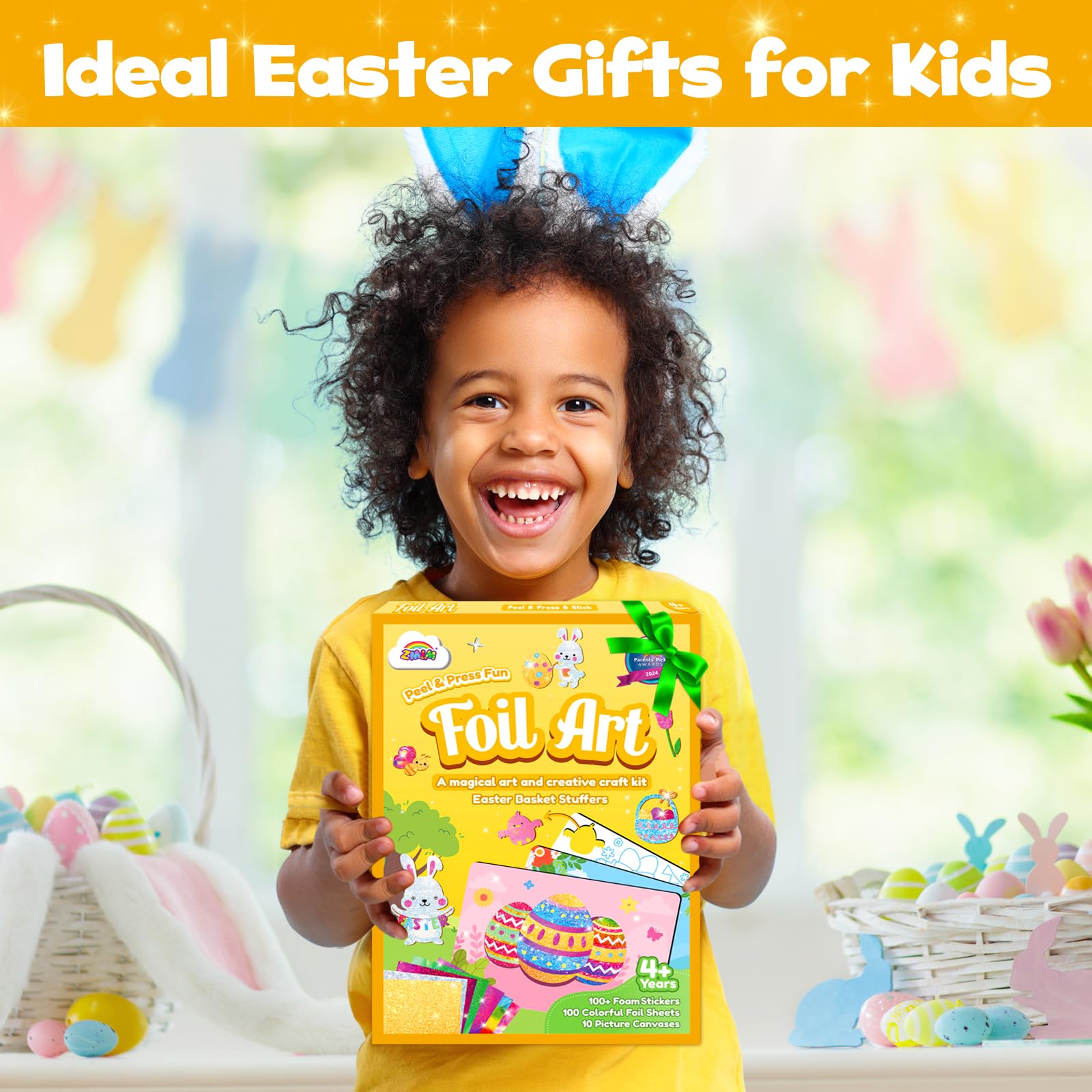 ZMLM Foil Art Kit Easter gift box ready for gifting.