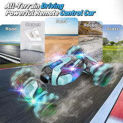 ZMMB Gesture Sensing RC Stunt Car 360 rotation shows full stunt range.