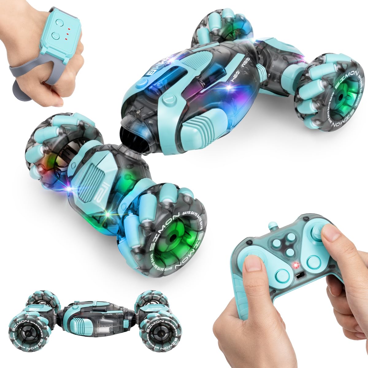 ZMMB Gesture Sensing RC Stunt Car front view for indoor races.