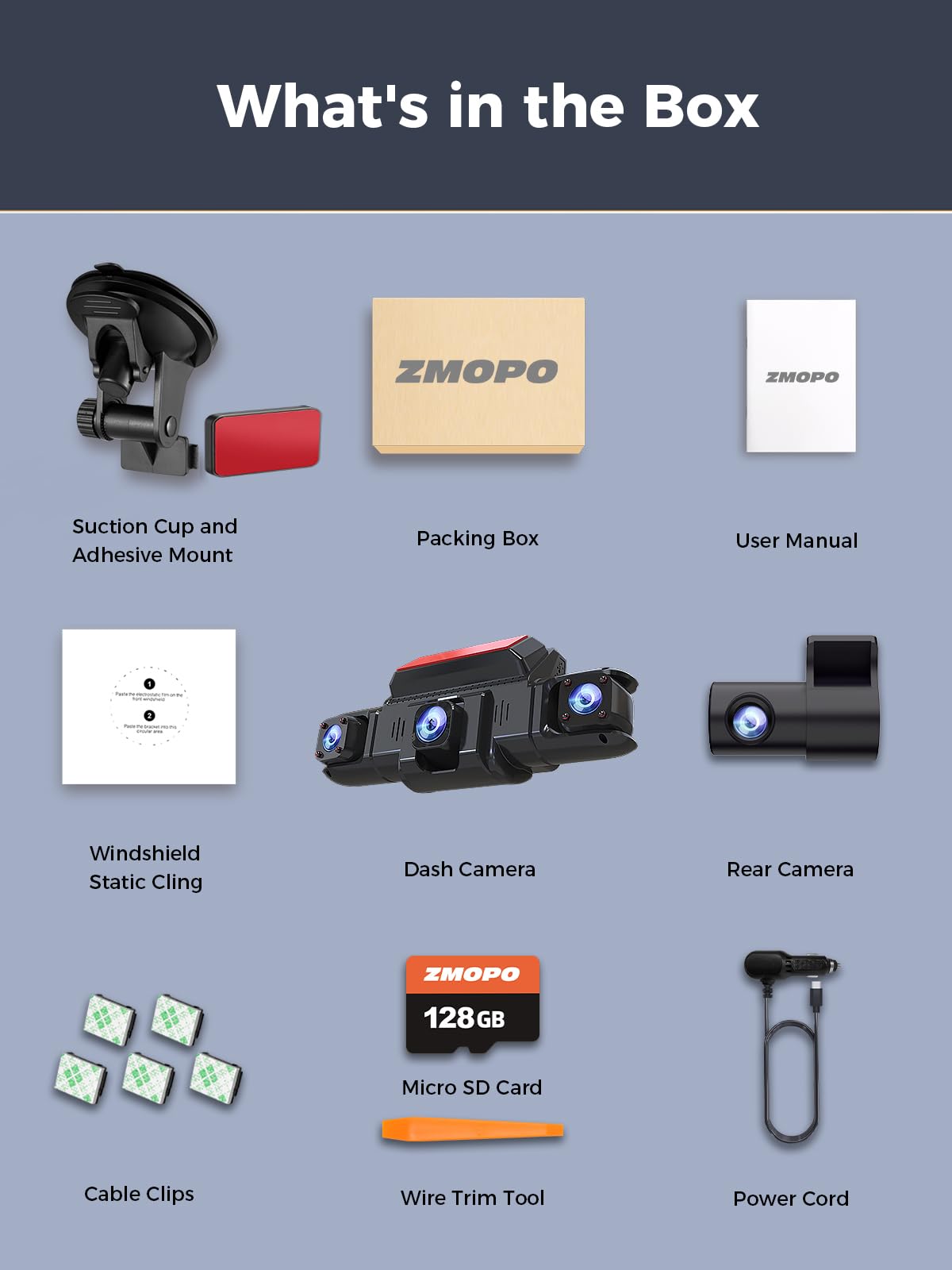 ZMOPO 24H parking mode ensures continuous security when parked.