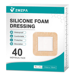 ZMZPA silicone foam dressing 4x4 with border for gentle skin contact