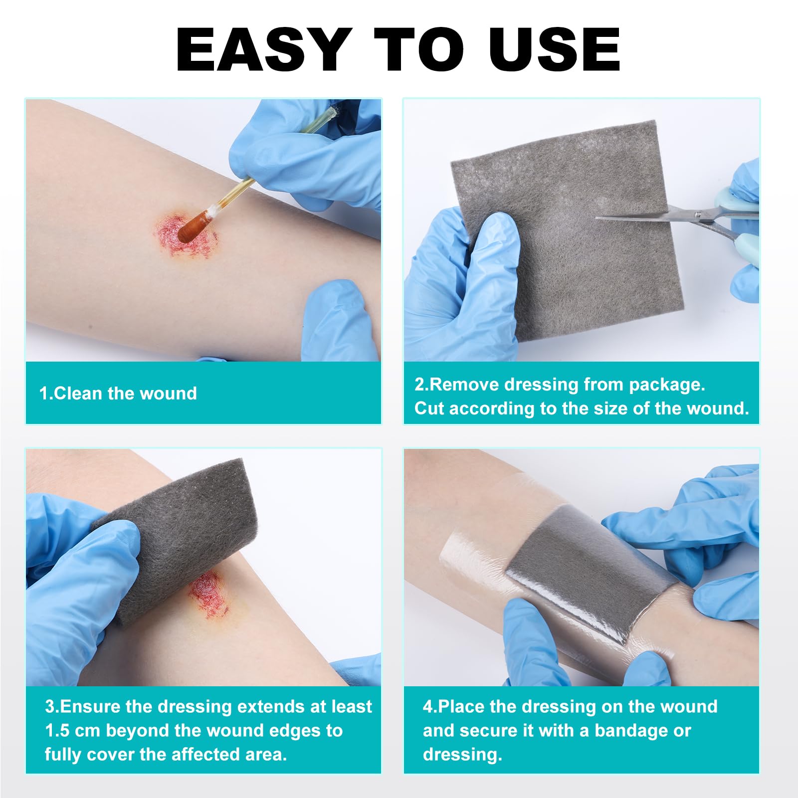 ZMZPA 4x4 silver alginate pad ideal for moist wound environments