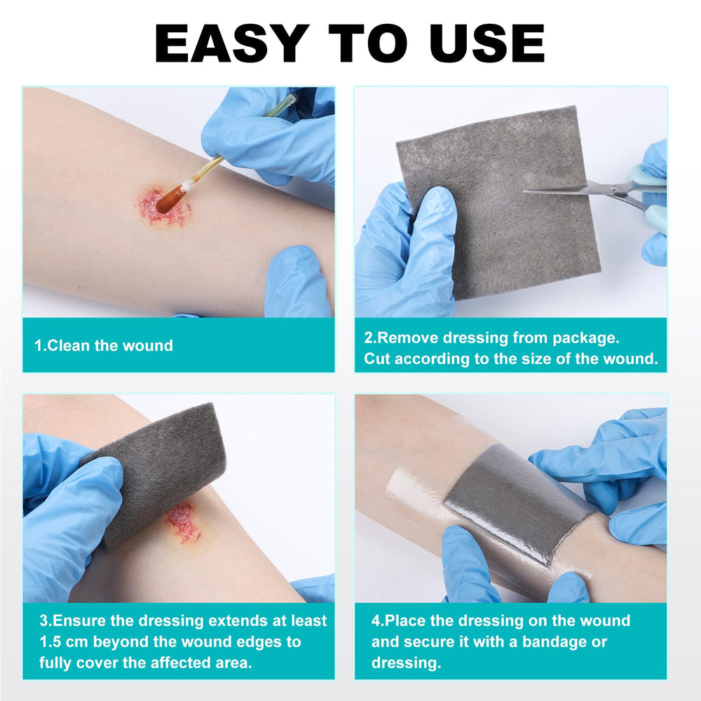 ZMZPA 4x4 silver alginate pad ideal for moist wound environments