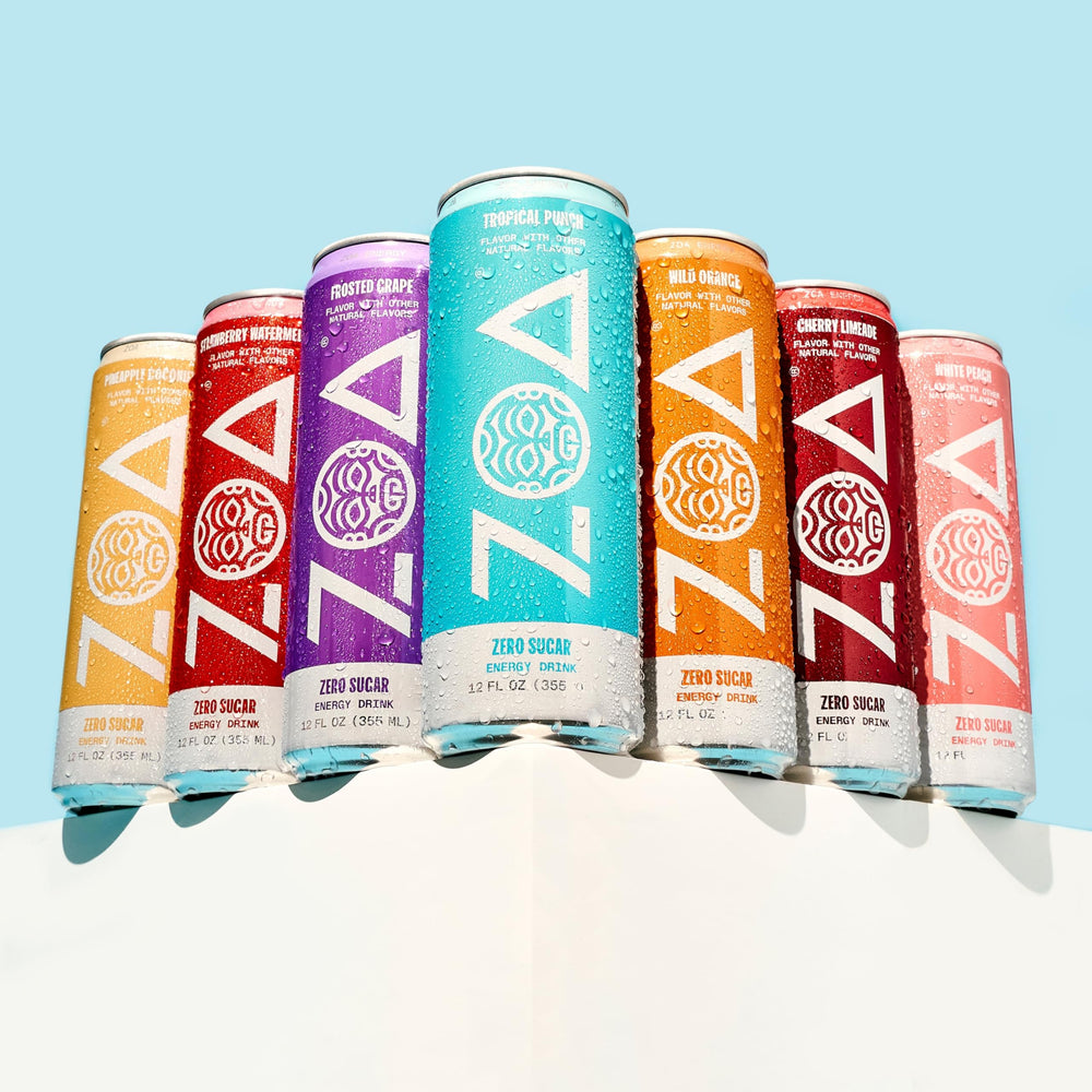ZOA Cherry Limeade packaging with ingredient highlights and electrolytes