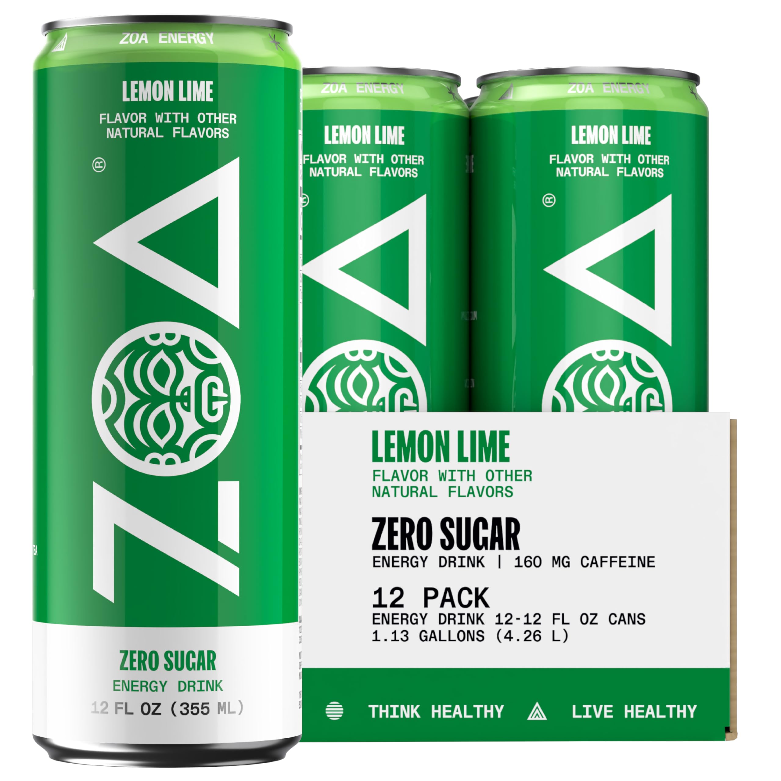 ZOA Energy Lemon Lime can on a desk for focused daytime energy and hydration.