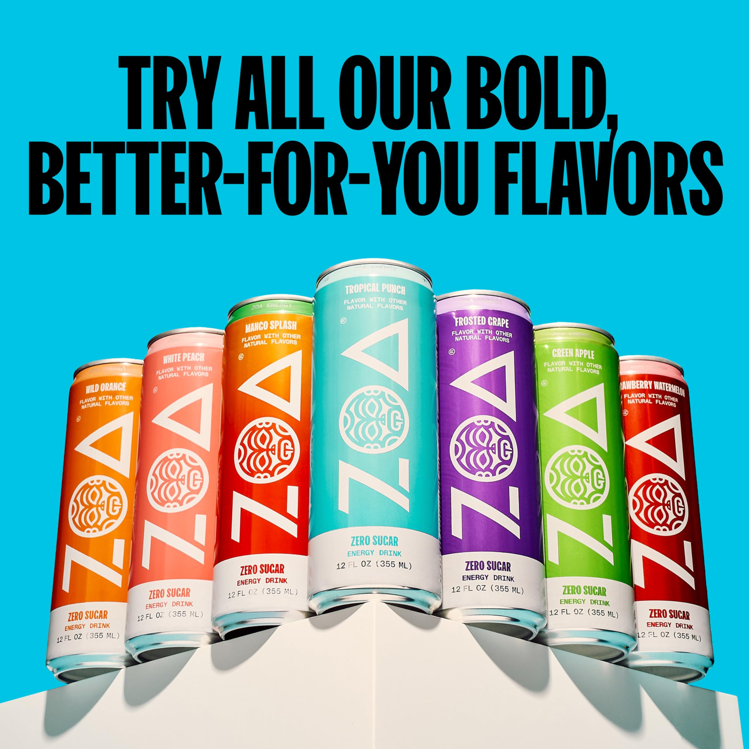ZOA Energy Lemon Lime packaging front, appealing display for a sugar-free hydration option.