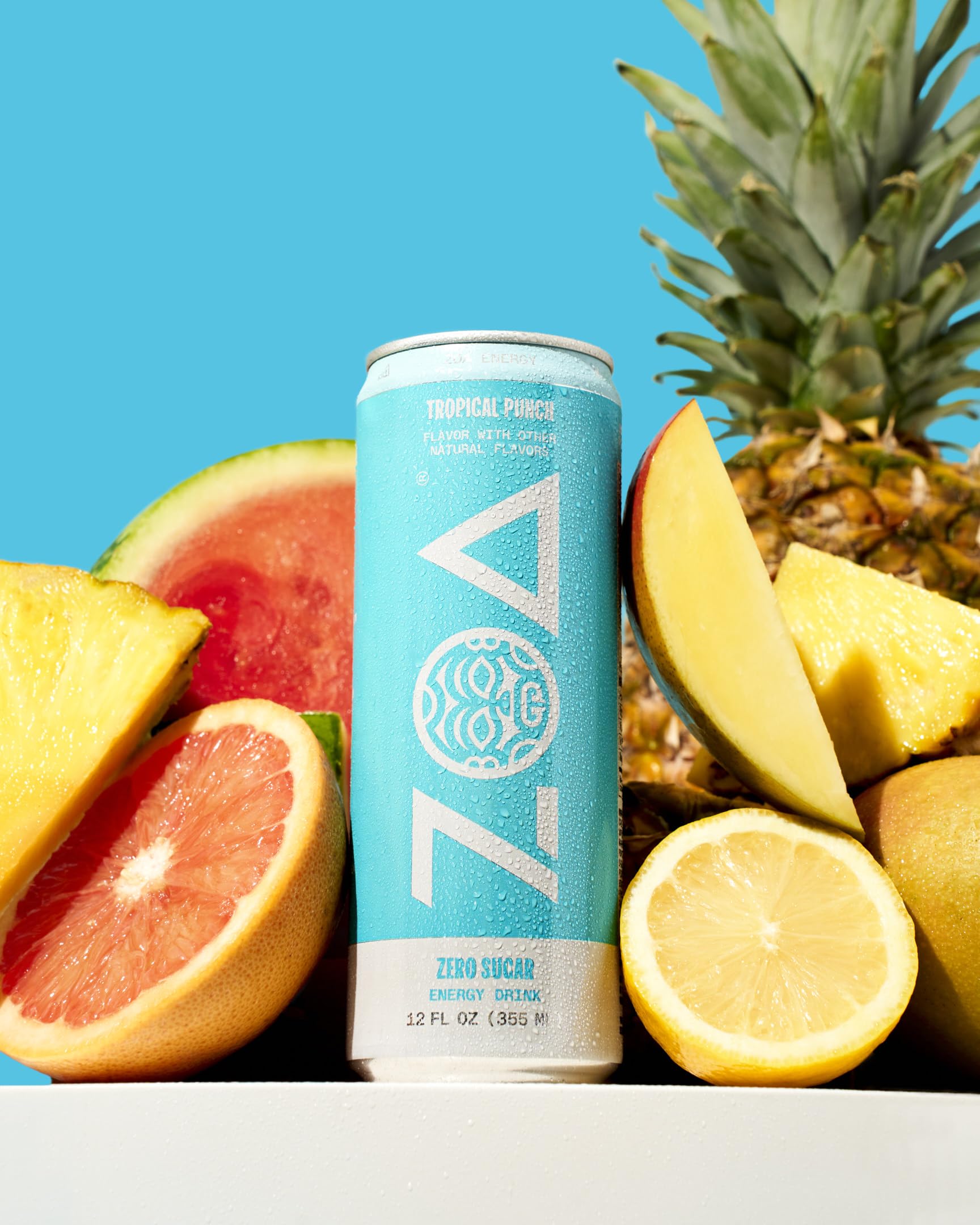 ZOA green-tea caffeine sourcing bottle highlights natural energy from plants