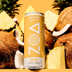 ZOA Pineapple Coconut energy can emphasizing B vitamins for vitality