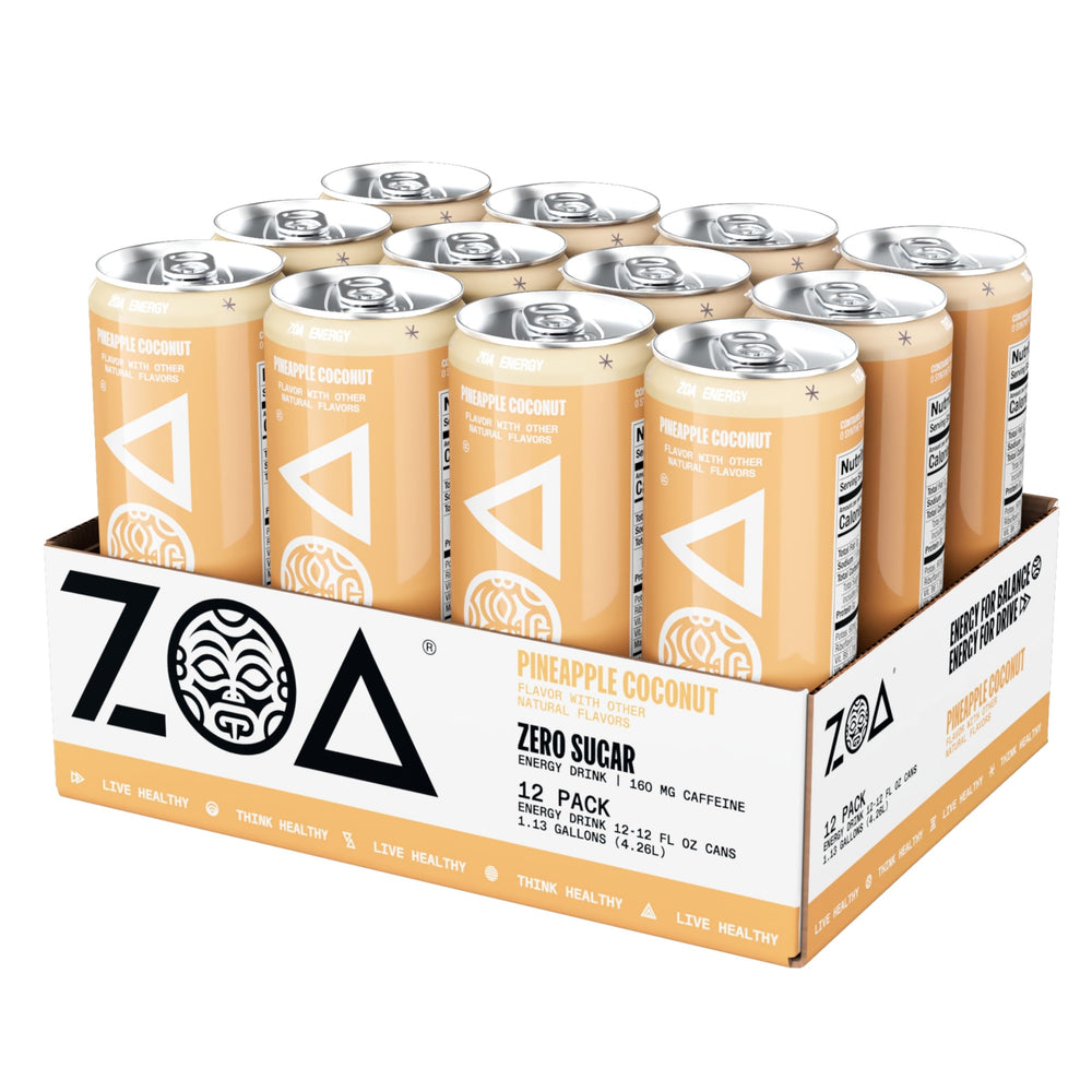 ZOA Pineapple Coconut energy can capturing hydration from electrolytes during workouts