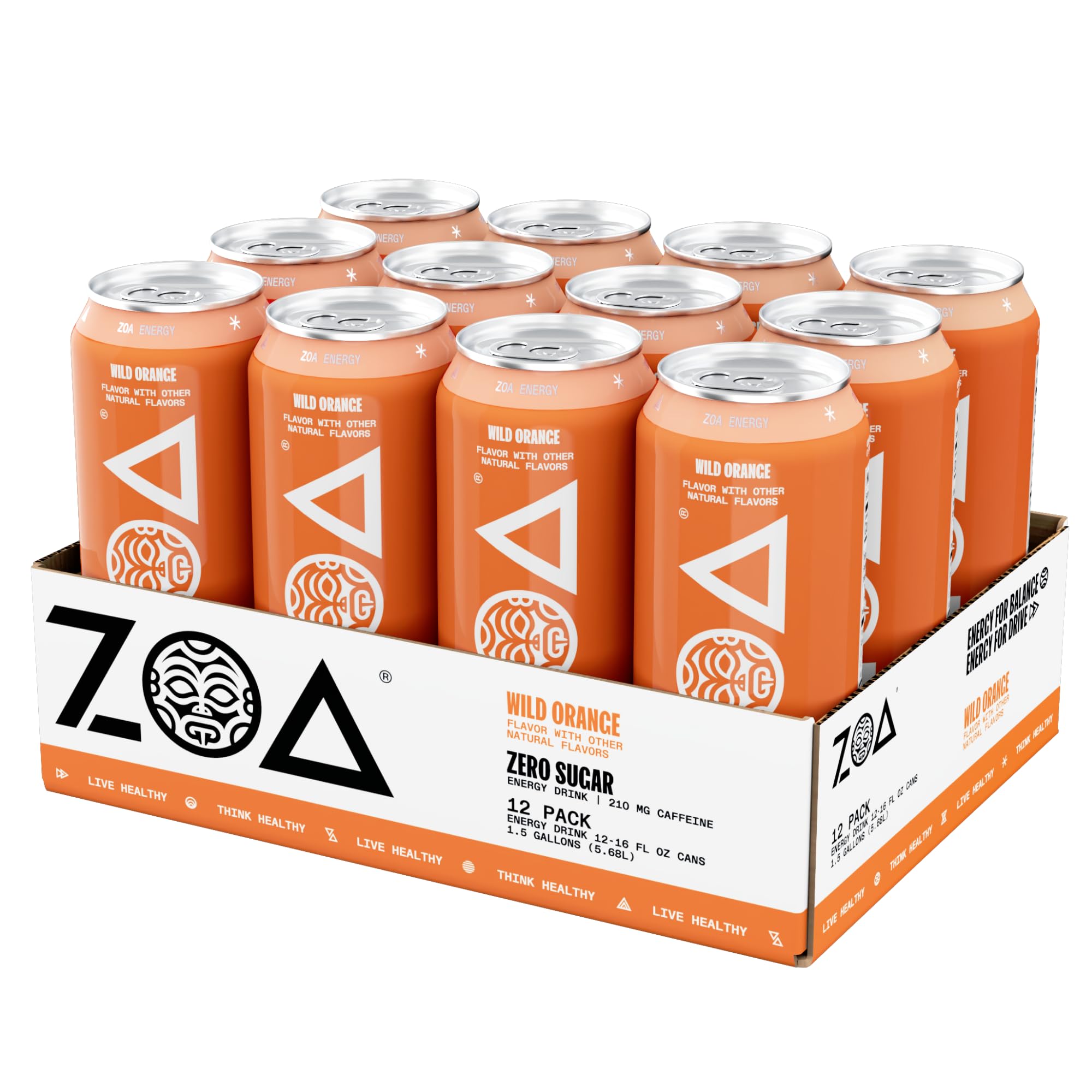 ZOA Wild Orange branding label close-up highlighting flavor variety.