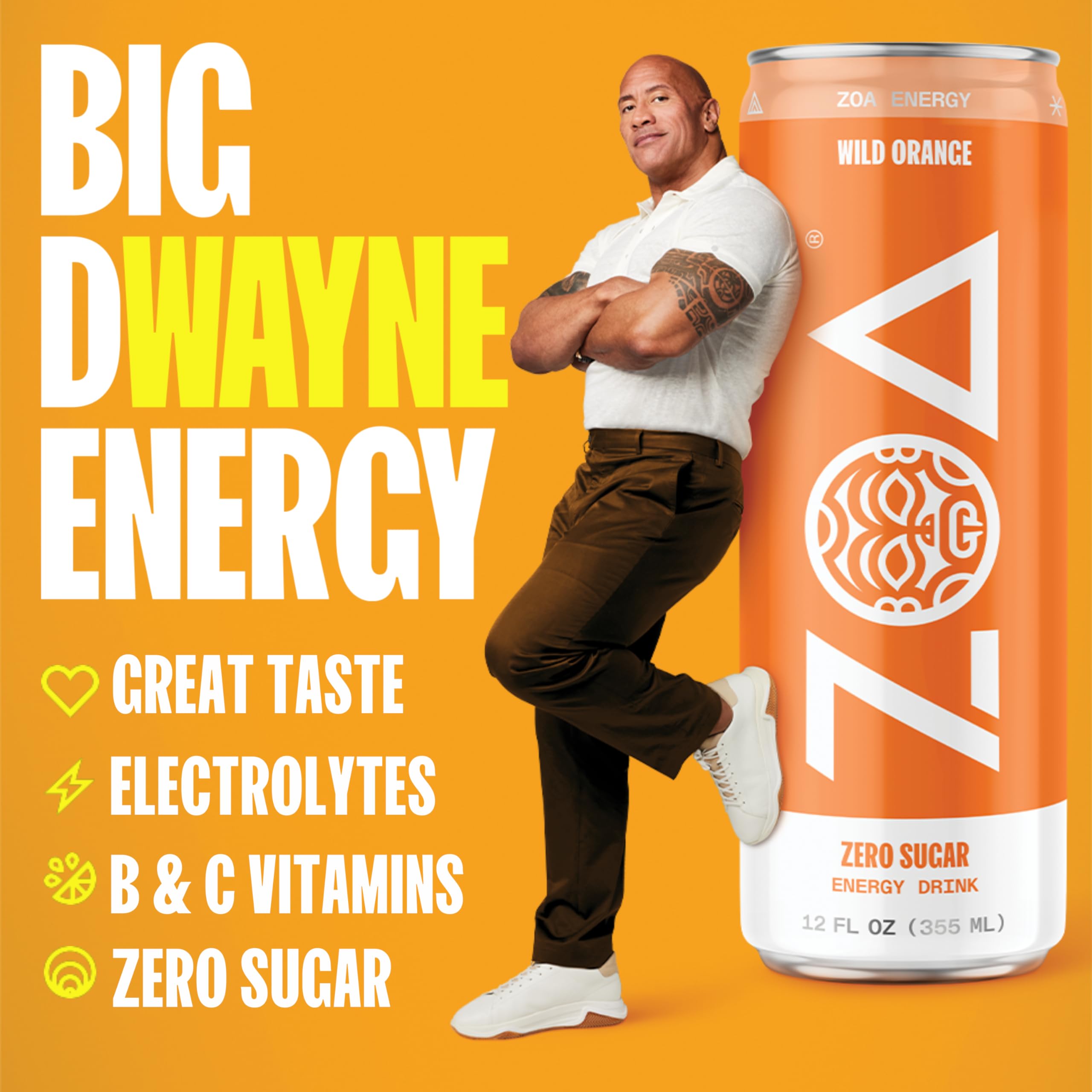 ZOA Wild Orange 12-pack display emphasizes portability for on-the-go energy