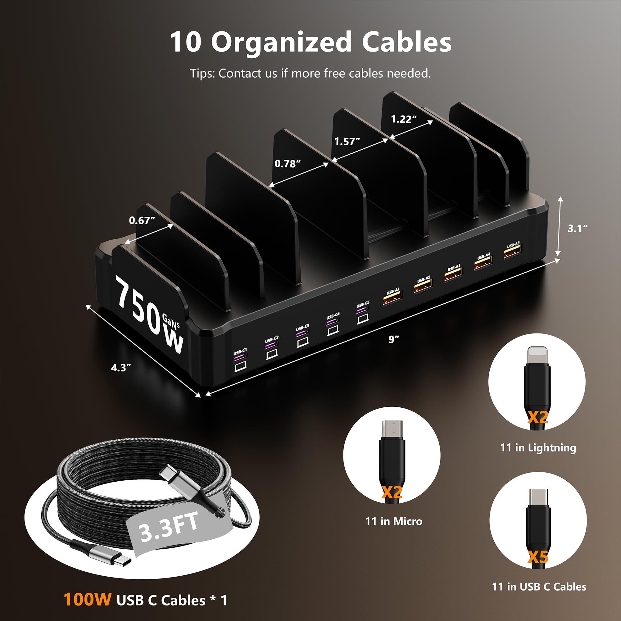 Zobirez 5 USB-A ports 30W keep phones and earbuds ready.