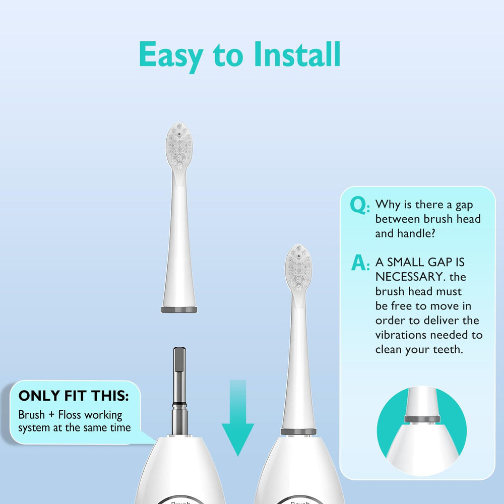 Dense round soft bristles provide gentle plaque removal and debris cleanup.