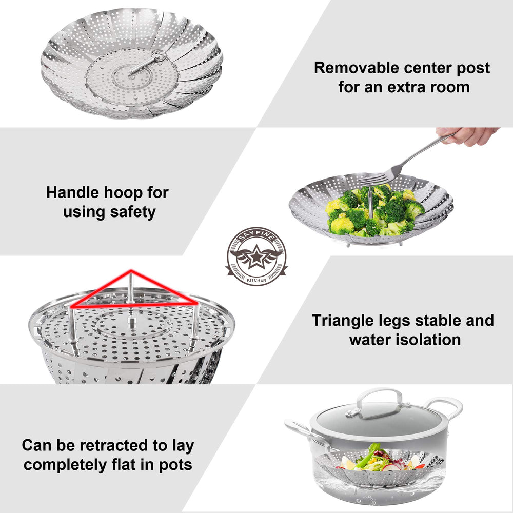 ZOCY Steamer Basket used as a multi-function strainer or serving bowl.