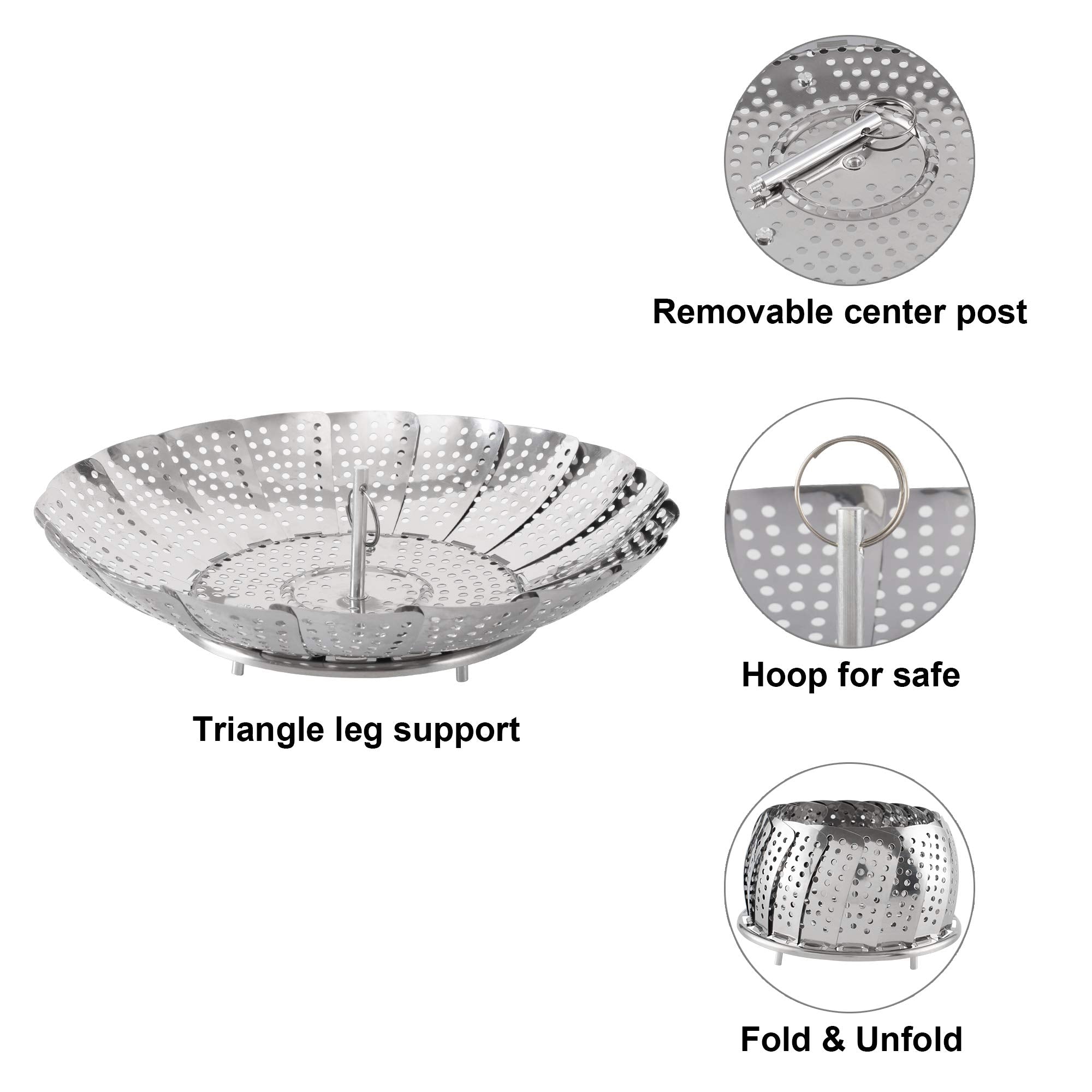 ZOCY Steamer Basket promotes even heat and simple drainage during cooking.