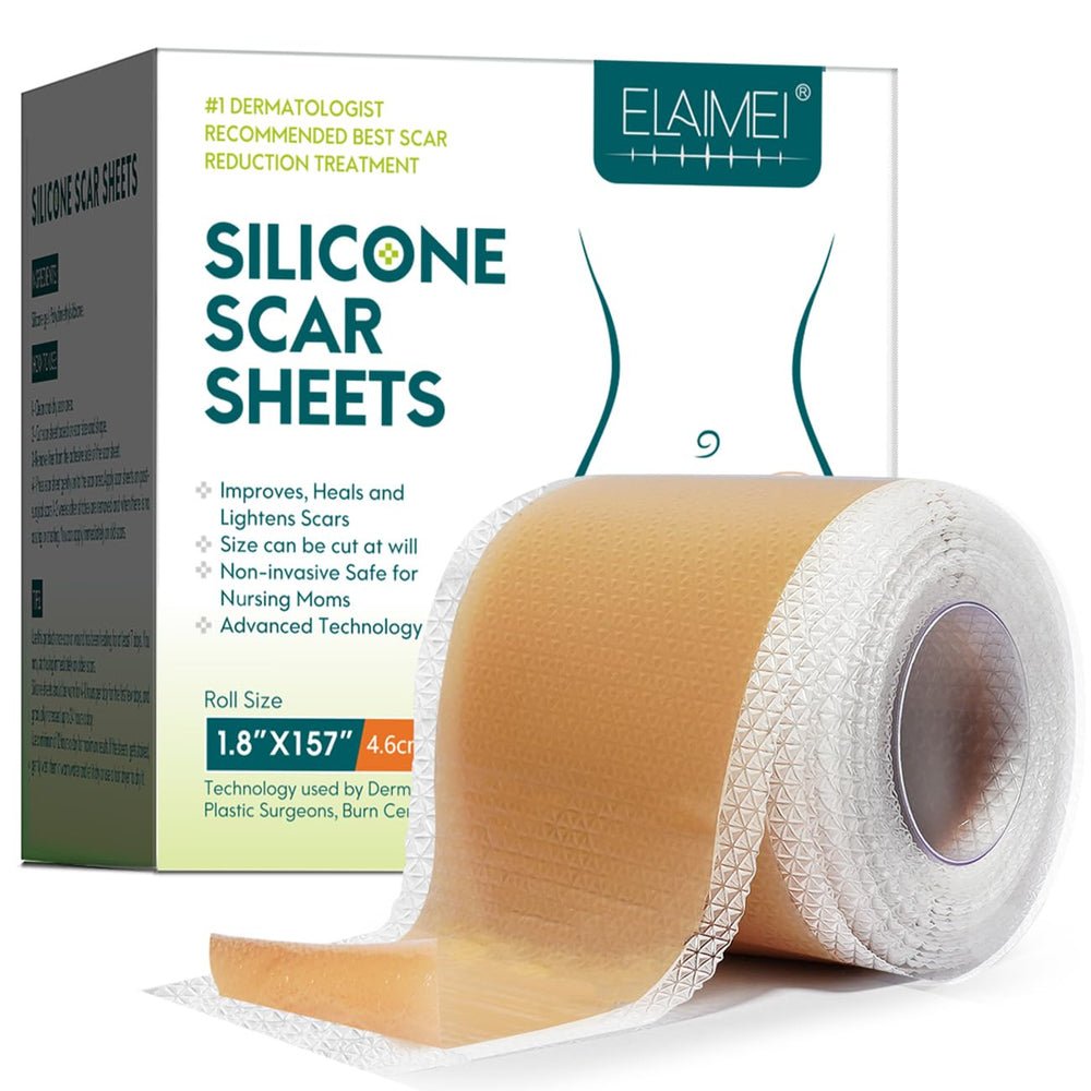 ZODENIS silicone scar sheets applied to a surgical scar for gentle protection.