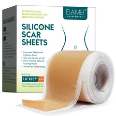 ZODENIS silicone scar sheets applied to a surgical scar for gentle protection.