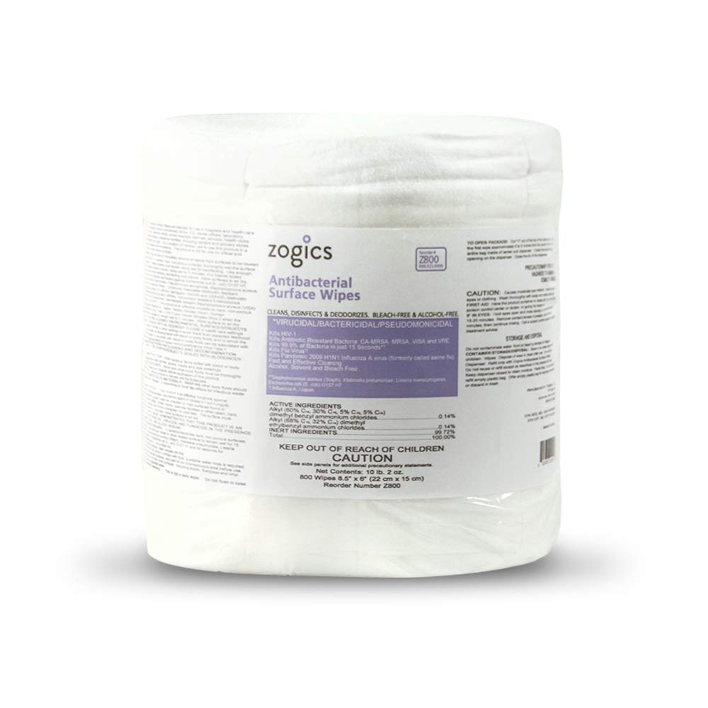 Zogics wipes formula is bleach-free and alcohol-free for safe use.