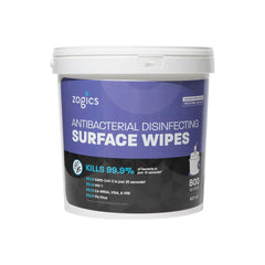 Zogics wipes dispensed from a top-pull dispenser for easy use.