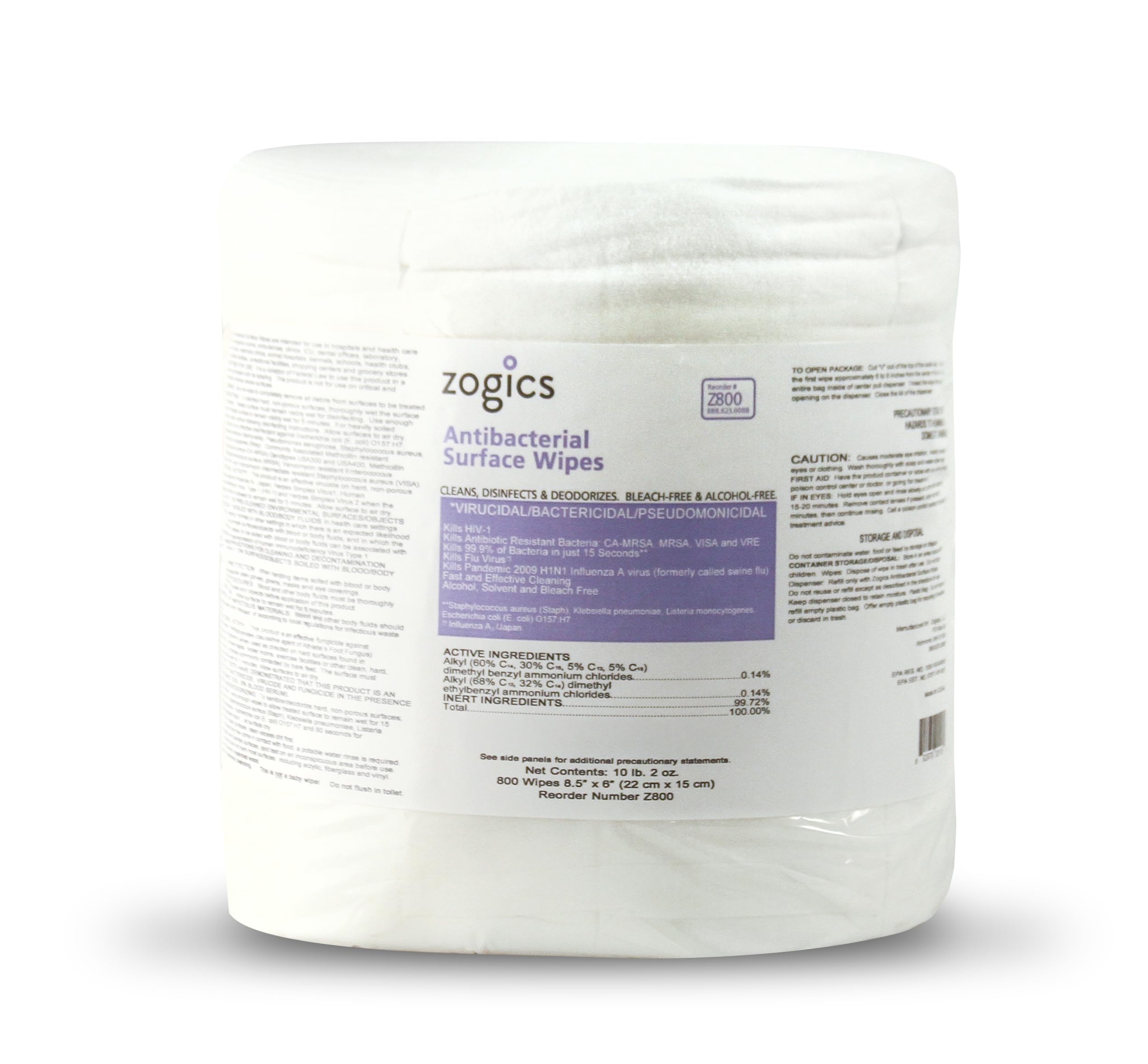 Zogics wipes leave a fresh scent after cleaning.
