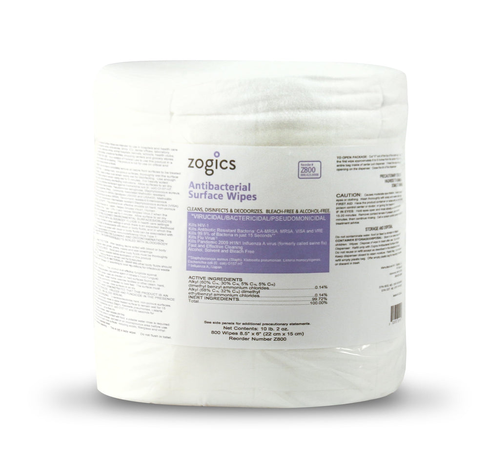 Zogics wipes leave a fresh scent after cleaning.