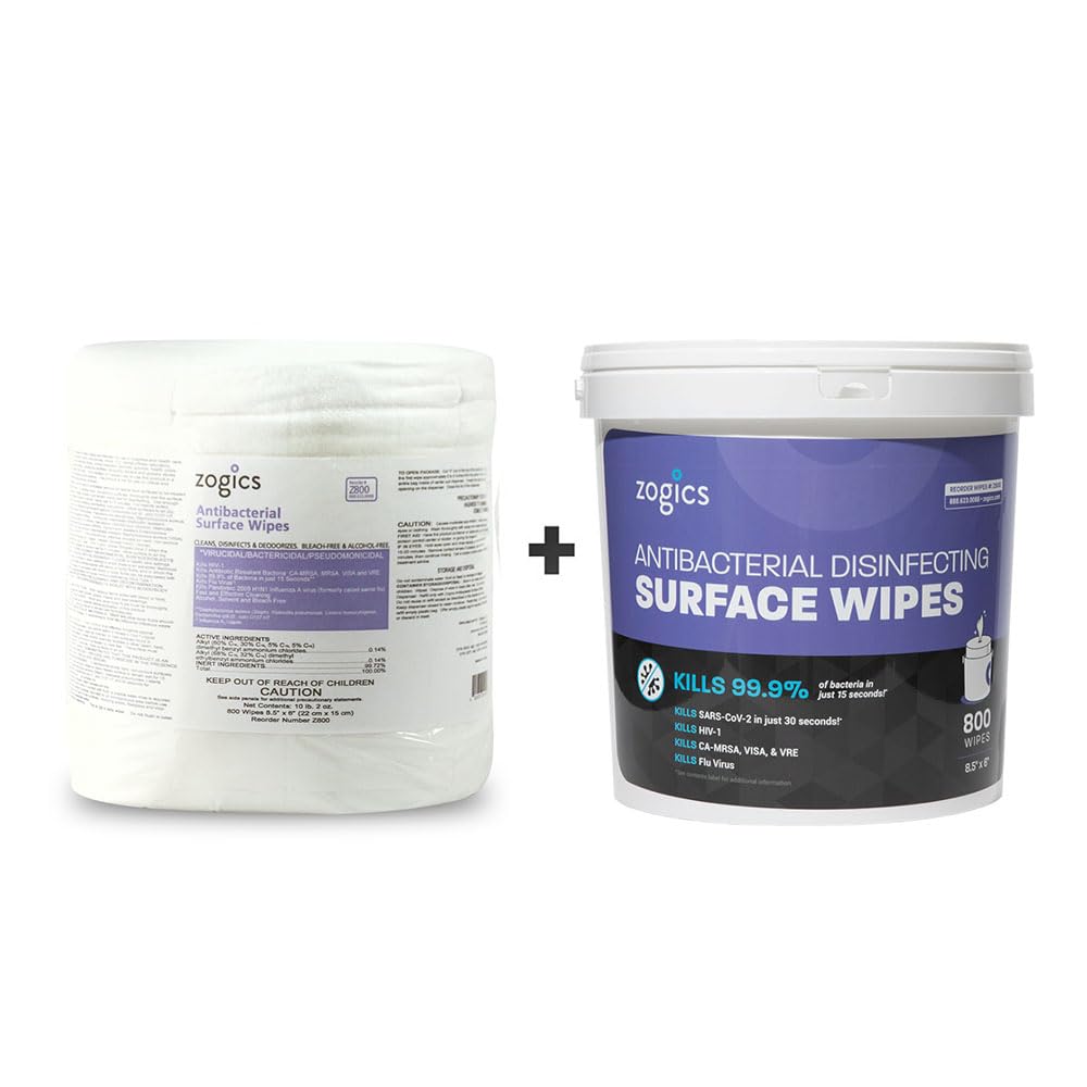 Zogics wipes bucket dispenser setup highlighting portable cleaning access.