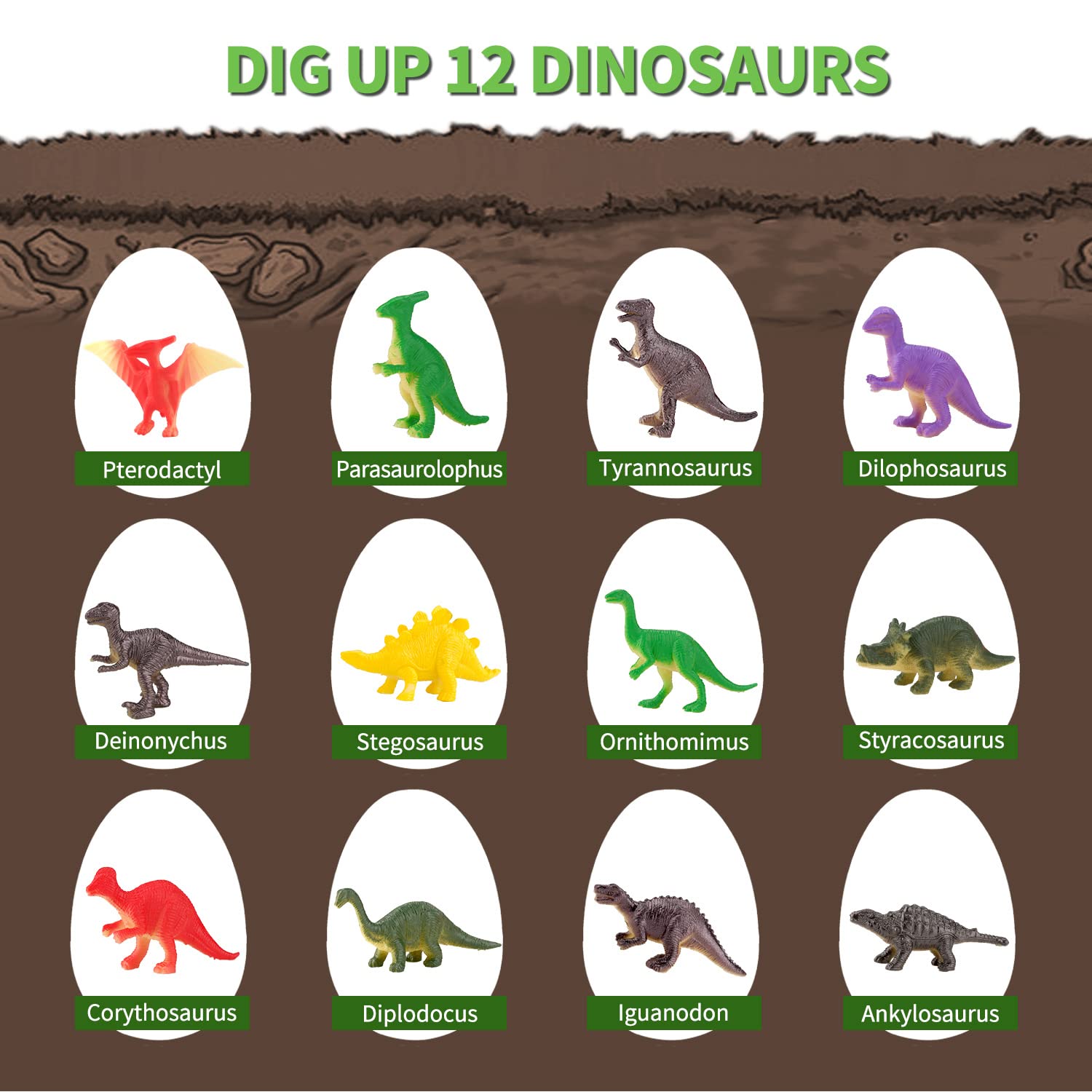 ZOHANINDL dinosaur eggs reveal 12 unique figures during unboxing.