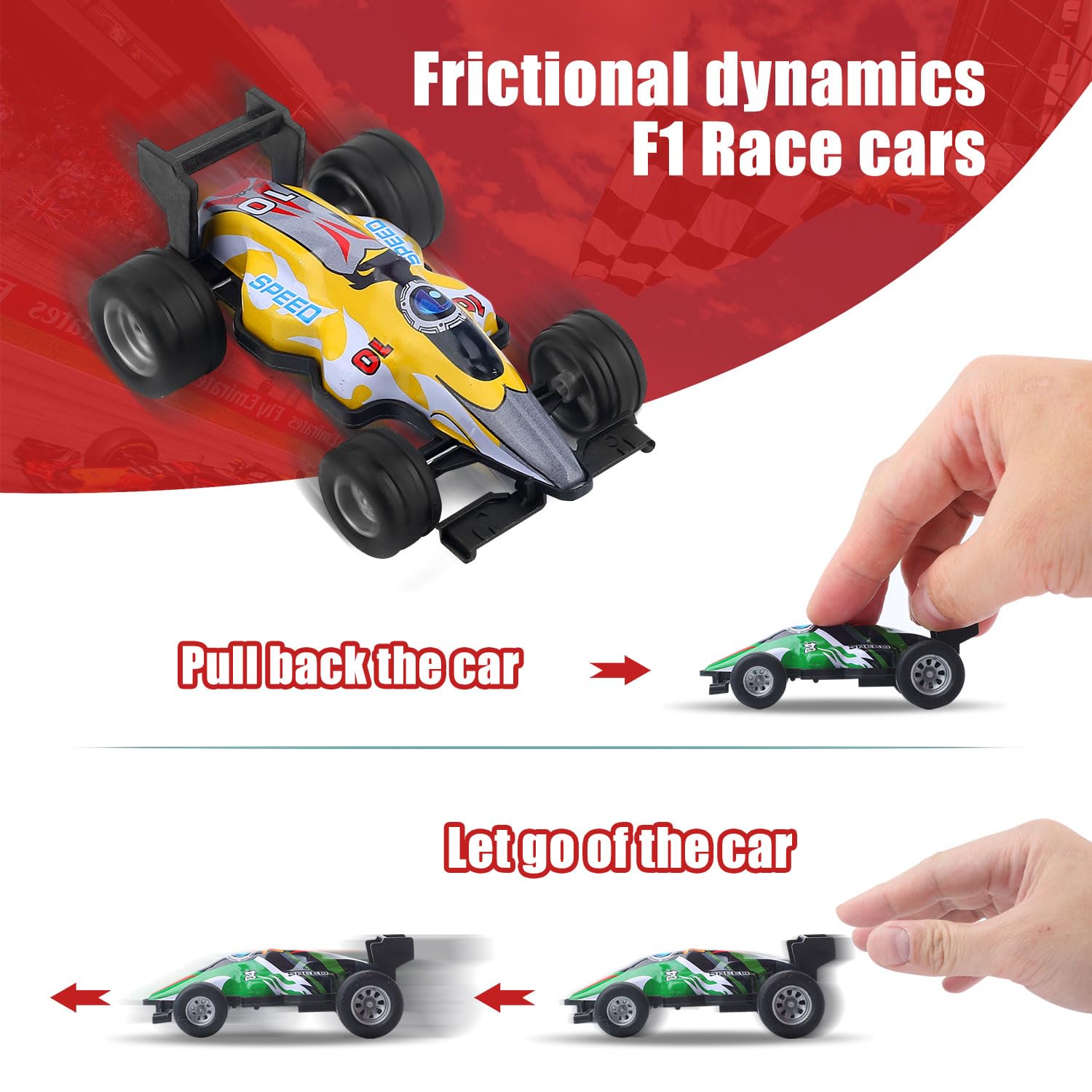 ZOHANINDL pull back cars 12-pack side profile with glossy finish and wheel design