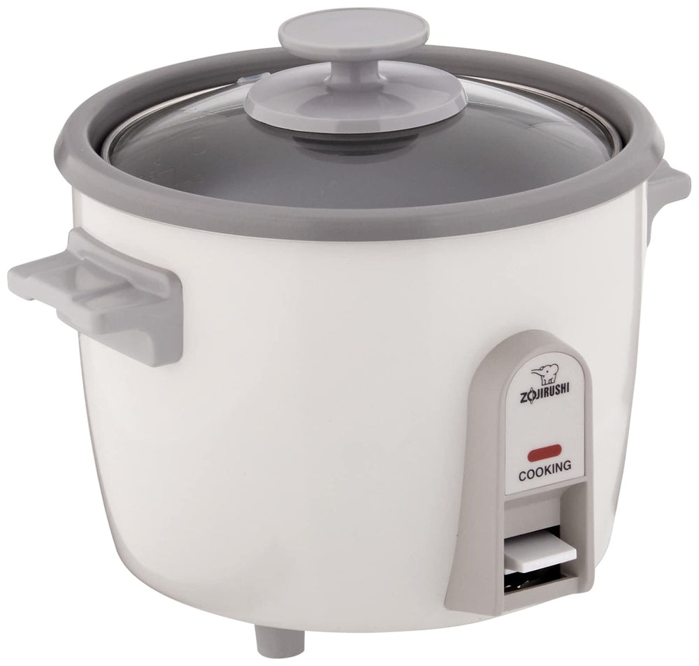 Zojirushi 3-Cup Rice Cooker with glass lid for easy monitoring during cooking.