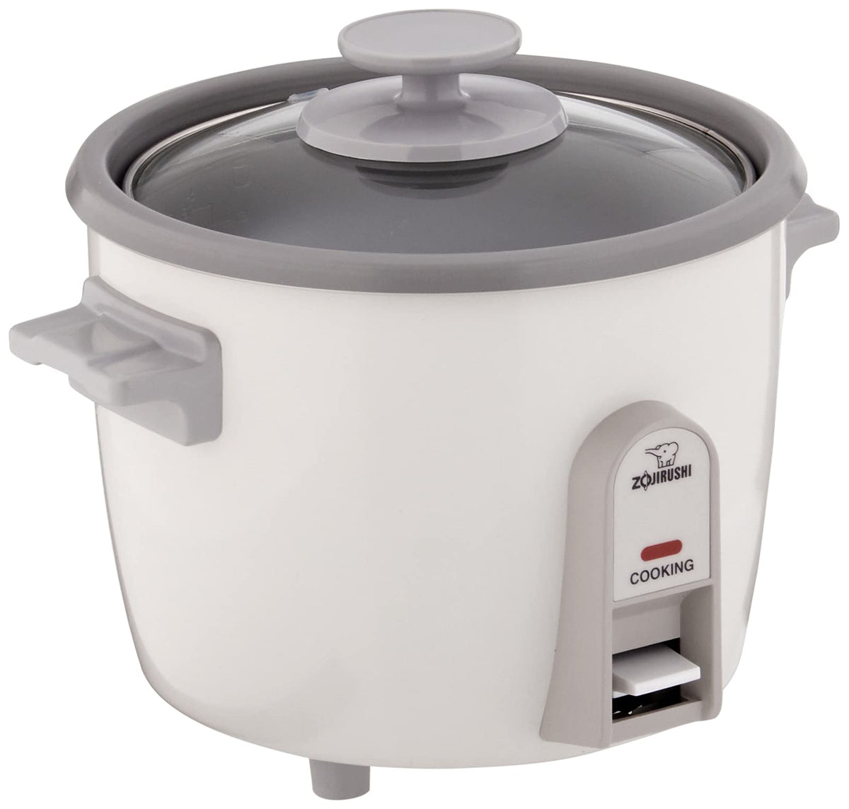 Zojirushi 3-Cup Rice Cooker with glass lid for easy monitoring during cooking.