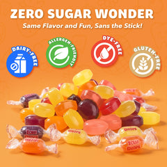 Zolli Drops dye-free label emphasizing no artificial colors.