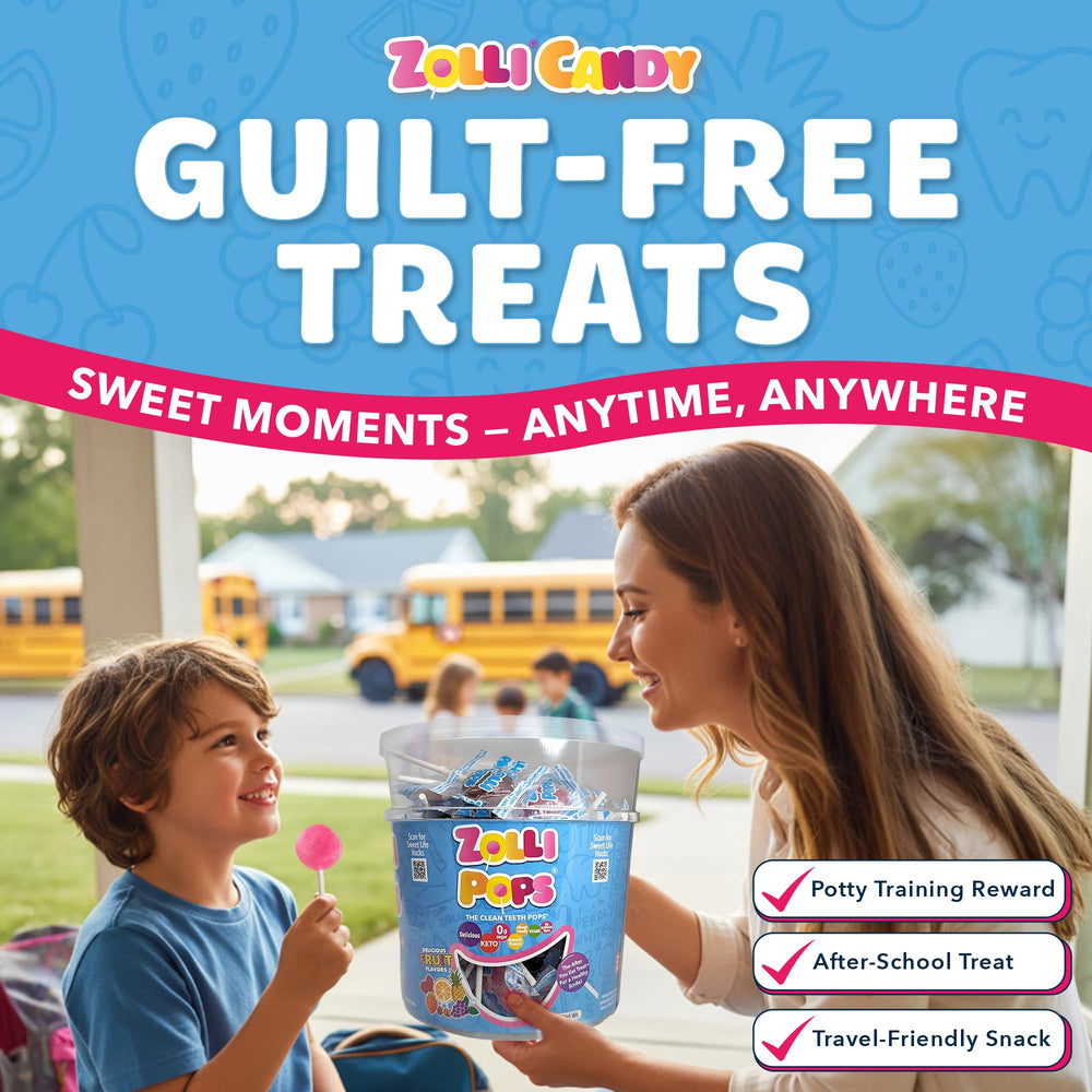 Zollipops keto-friendly candy label highlights diabetic-friendly option.