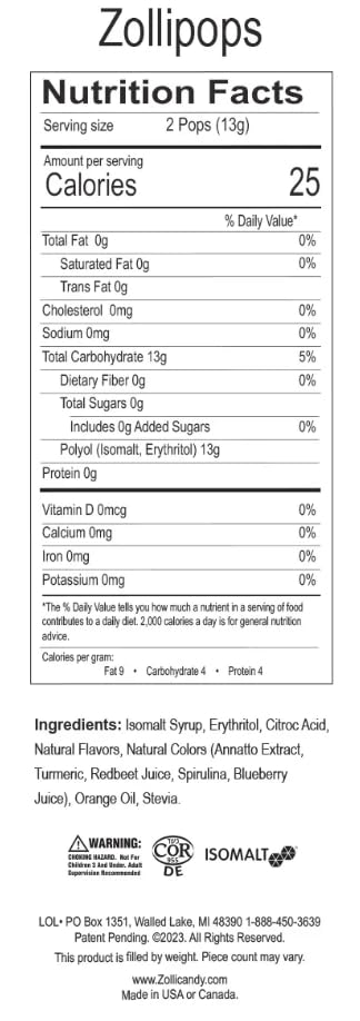 Zollipops keto-friendly sugar-free lollipops supporting mindful snacking